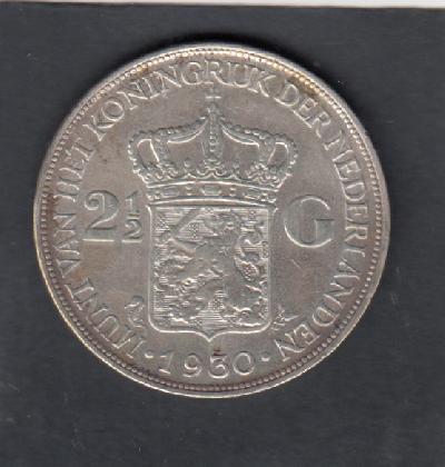 Beschrijving: 2 1/2 Gulden WILHELMINA